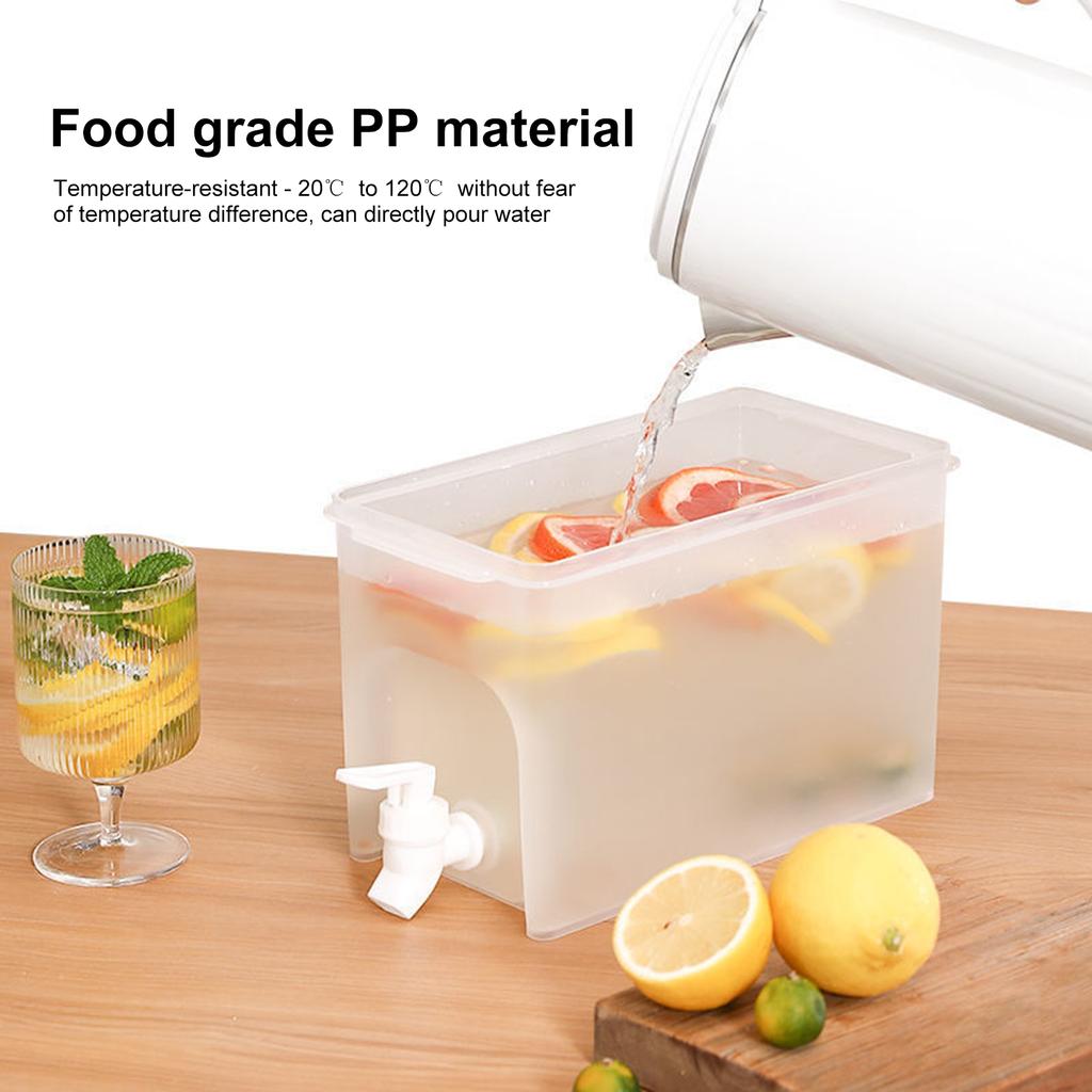 4L Juice Cold Drink Barrel with Faucet Lemon Fruit Juice Pot Leakproof Large Capacity Drinkware Kitchen Supplies