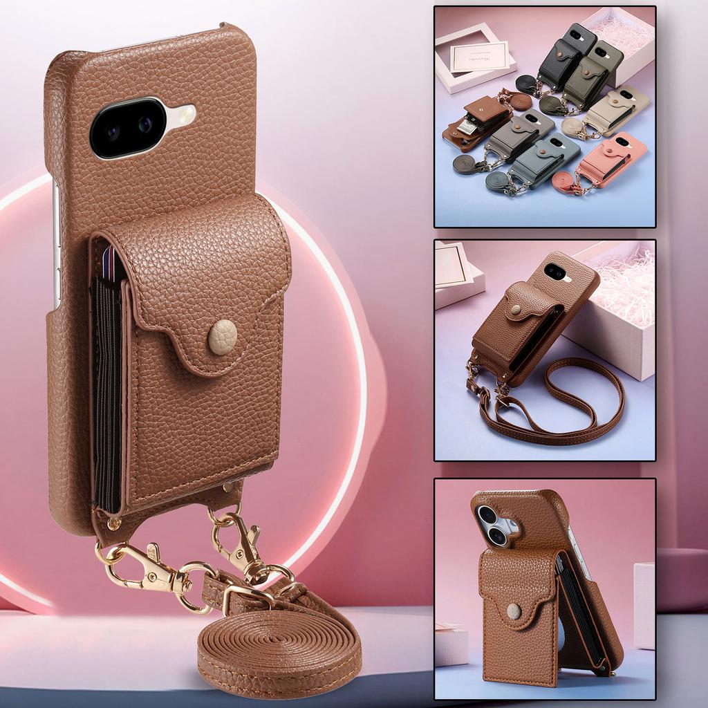 Fashion Card Pockets Phone case Back Cover for Google Pixel 9A/10/10 Pro XL Lanyard Organ design wallet case