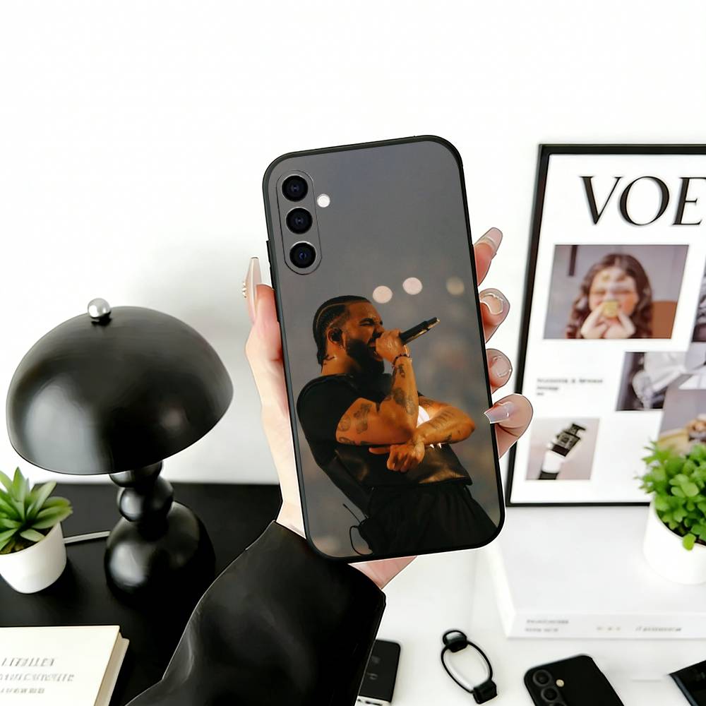 D-Drake S-Style Views Phone Case Black Silicone Soft For Samsung Galaxy A73,A72,A71,A70,A53,A52,A51
