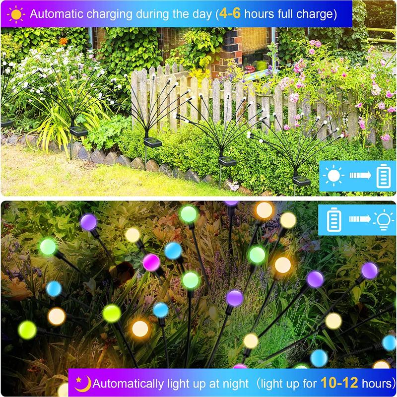 Solar Firefly Lamp 6/8/10 Led Solar Garden Lawn Lamp Courtyard Terrace Channel Decoration Outdoor Waterproof Swing Lamp Christmas Lamp