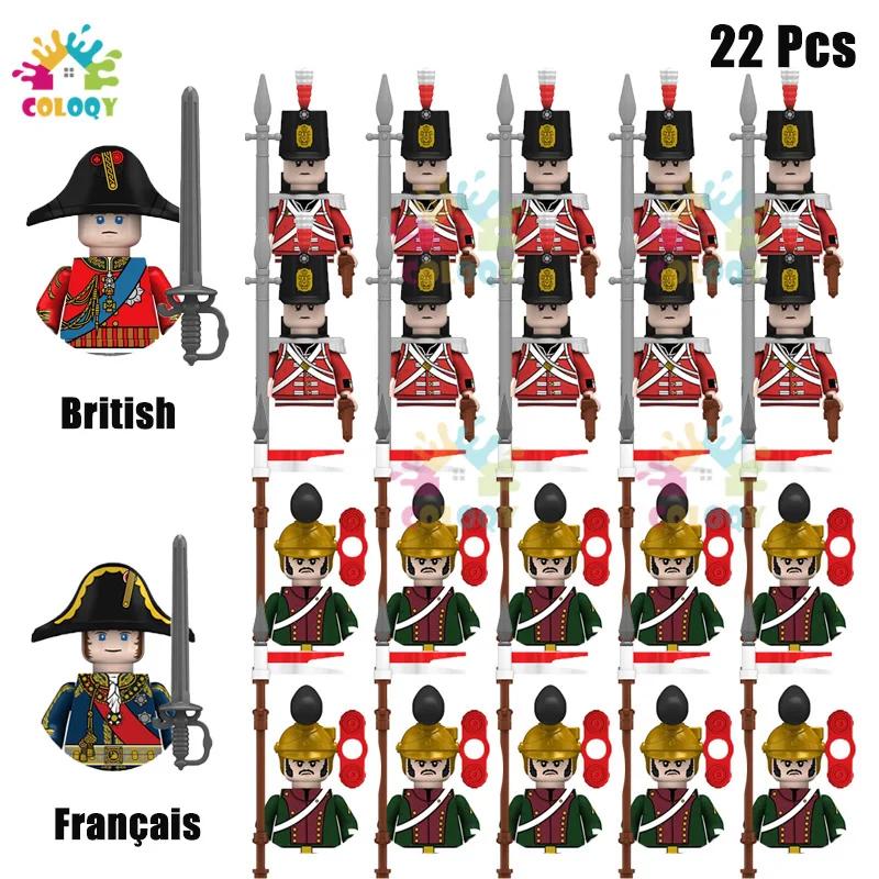 Kids Toys 22Pcs/10Pcs Napoleonic Wars Military Soldier Building Blocks Imperial Navy Figures Toys For Kids Birthday Gifts