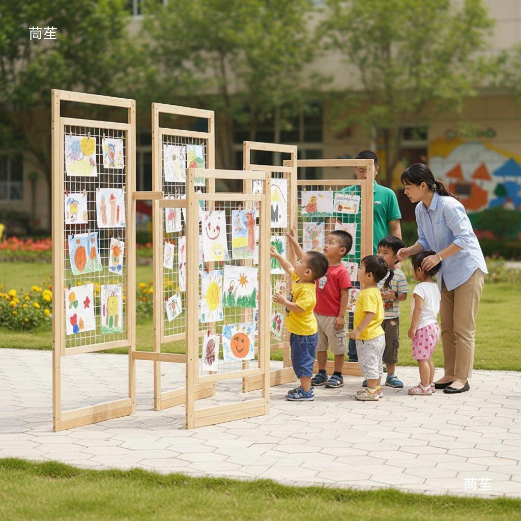 Mobile Art Display Stand for Kindergarten