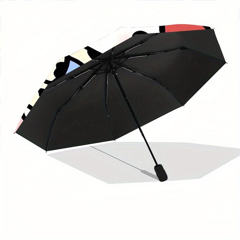 Milk Hello Kitty Automatic Open/CloseUmbrella-CuteUmbrella with Cute Design, Portable 3-Fold Compact Umbrella for Men & Women, Valentine's Day Mother'