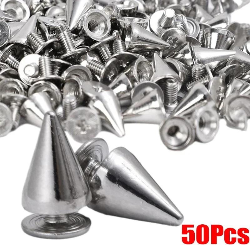 10-100 шт. круглые конические шипы металлические шипы для дерева заклепки с резьбой DIY ручная работа крутые панк-заклепки для одежды украшения для одежды обуви
