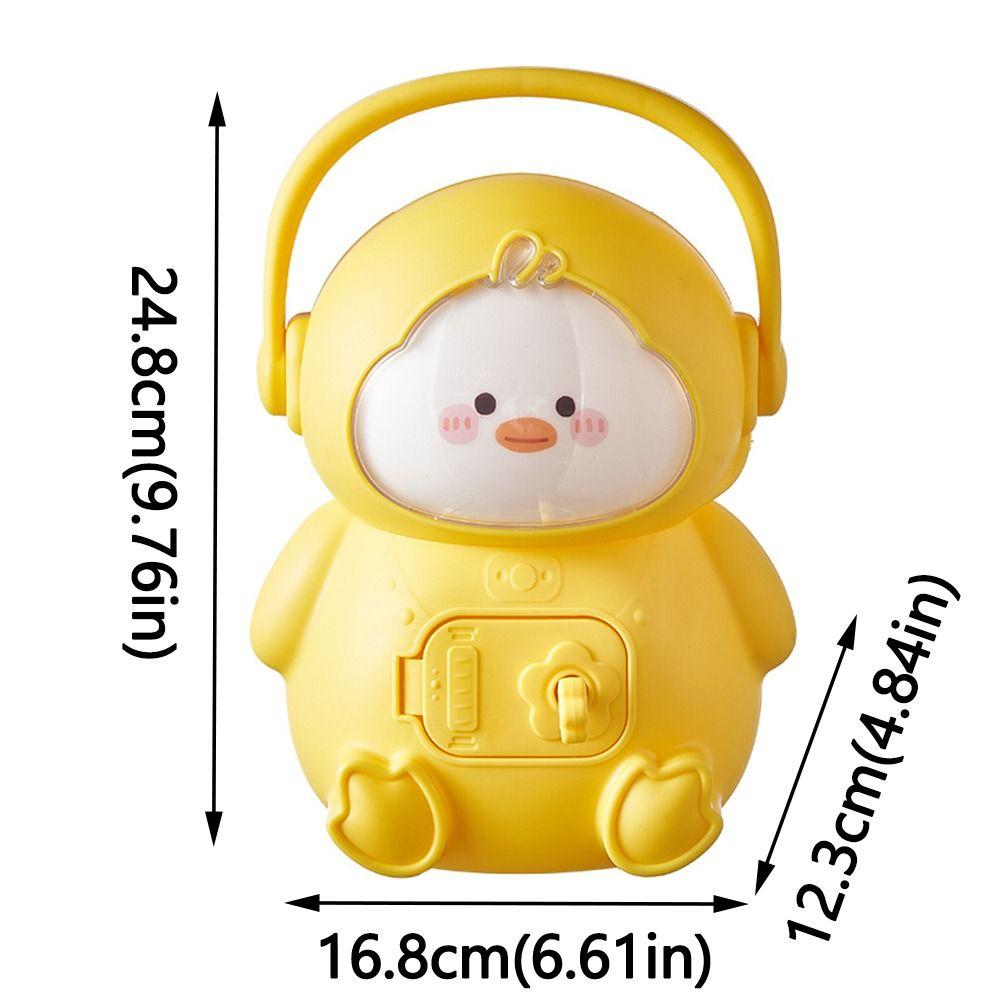 Креативная милая копилка-утка с ключом Мультяшная утка Форма Копилка для монет Коробка для хранения Коробка для хранения монет с ключом для разблокировки Копилка большой емкости Банка для хранения монет