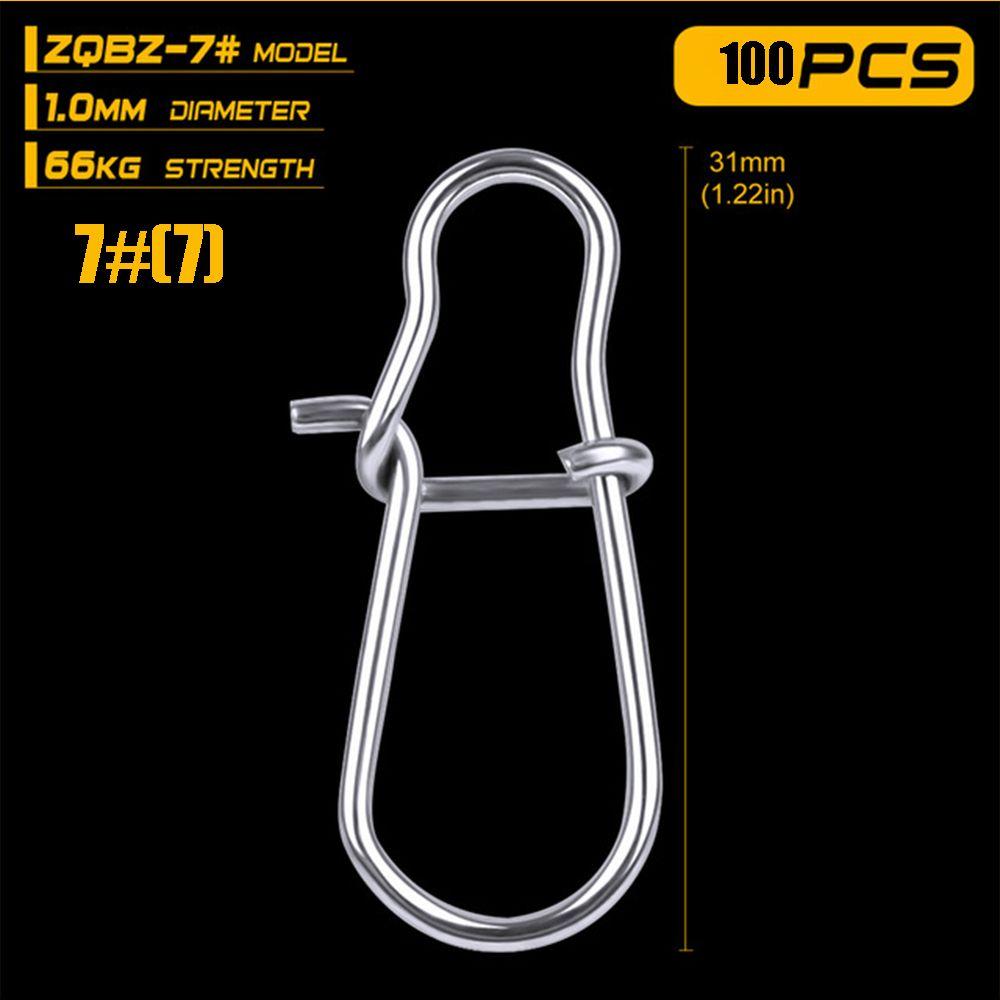 100PCS Hot Line tackle Durable 12mm-33.5mm Fast lock Fishing Hanging Snap Barrel Swivel Connector