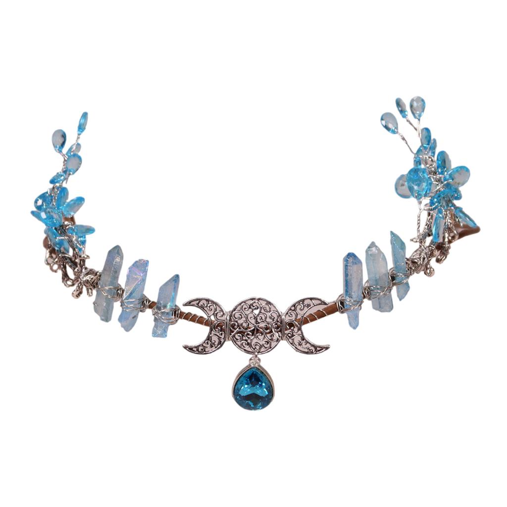 Готический хрустальный обруч для ведьмы на вечеринку, обруч для волос, хрустальный костюм для ролевых игр на Хэллоуин, головной убор для выпускного вечера, вечеринки в прямом эфире