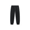 Li Ning Sports Lifestyle Series Solid Color Mid Waist Tapered Drawstring Knitted Pants Women Pants Black AKLU032-2