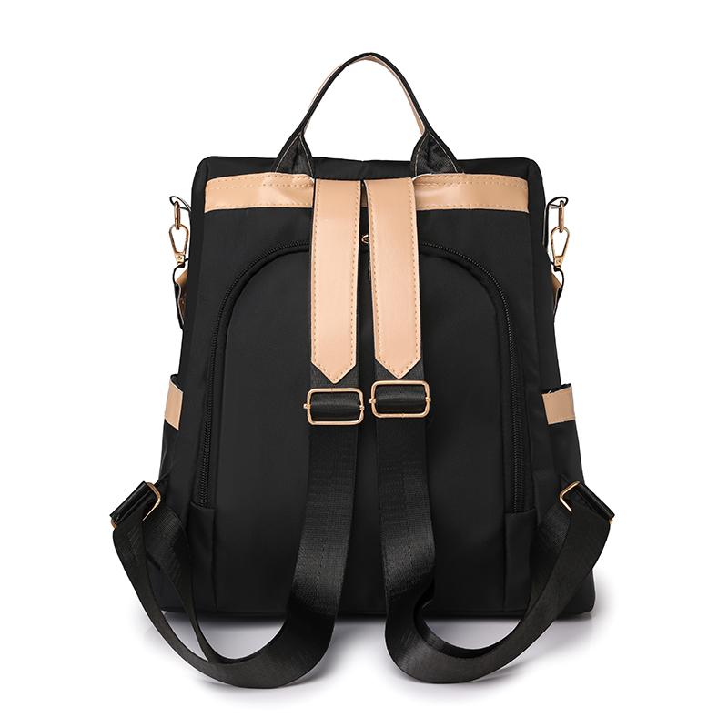 Contrast Color Backpack Women's Tassel Backpack Lightweight Large Capacity Handbag Shoulder Bag