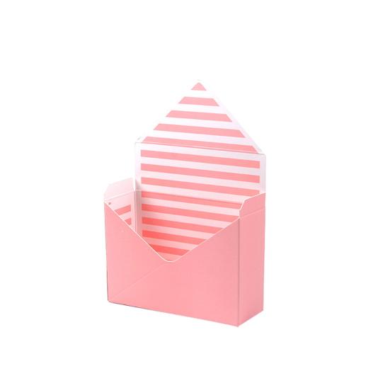 Романтический конверт в полоску, букет цветов, бумажная упаковка, держатель для коробки, подарок флориста