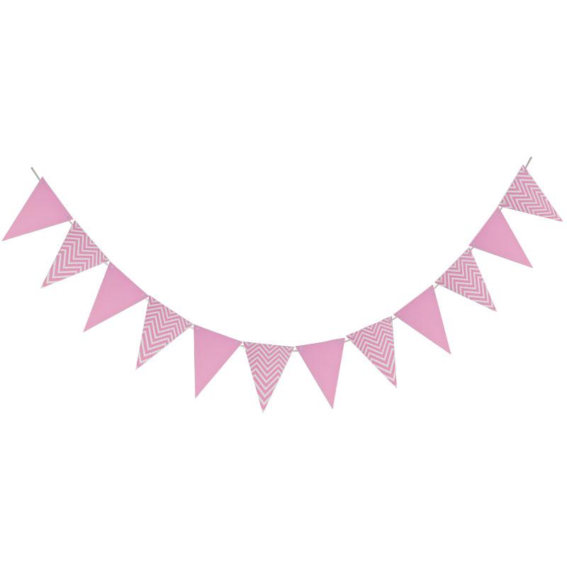 3m 12 Flag Gold Pink Paper Board Garland Banner For Baby Shower Birthday Party Decoration Kids Room Decoration Garland Bunting