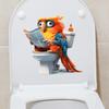 Owl Reading Newspapers Bathroom Toilet and Toilet Stickers for Beautification and Decoration