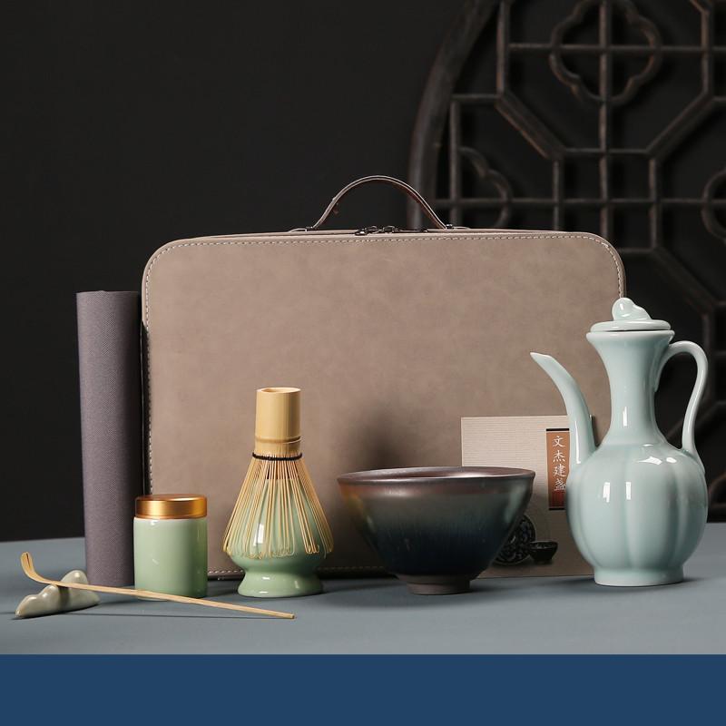 7 шт./набор ручной работы для дома, легко чистящийся чайный набор матча, подставка для инструментов, миска, венчик, совок, подарочные церемониальные традиционные японские чайные сервизы