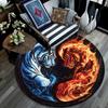 Круглый ковер Инь-Ян с тигром, Ковер для гостиной, спальни, дивана, игровой комнаты, Нескользящий коврик для пола