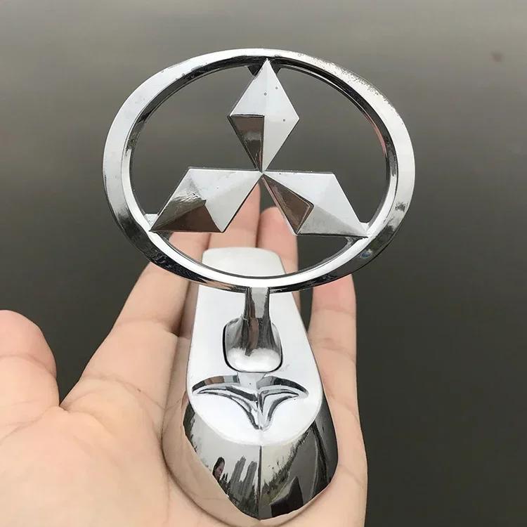 cwznhv1 for Mitsubishi ASX Lancer Cordia Pajero Outlander Eclipse Galant Mirage Metal Chromed Front Hood Emblem Badge Sticker for Car