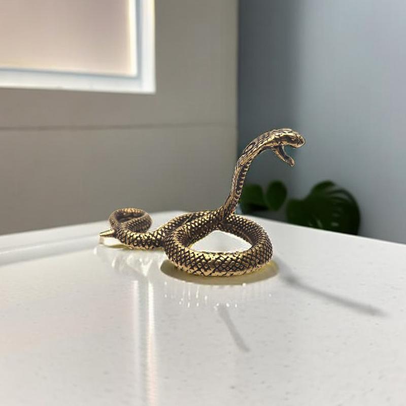 Copper Brass Mini Snake Antique Bronze Decor Figurines For Interior Decoration Desktop Ornament Pure Copper Miniatures Statue