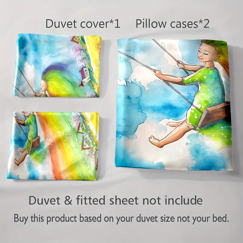 Colorful, whimsical, scenic. Bedding Duvet cover sets Duvet covers Pillowcases gifts (1 * Duvet Cover 2 * Pillowcases, without duvet insert)