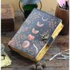 Кожаный гримуар «Фазы Луны»: Винтажная Книга Заклинаний с бумагой ручной работы Книга теней с пустыми страницами Подарки для женщин винтажный журнал