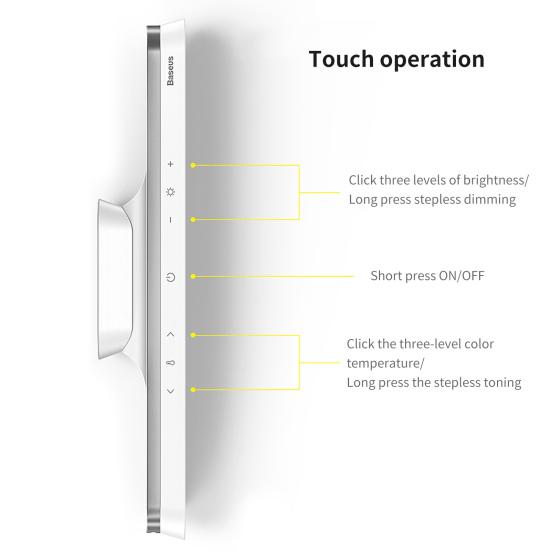 Светодиодный светильник для чтения, регулируемая защита глаз, легкий, креативный, подвесной, с сенсорным управлением, магнитный, с бесступенчатым затемнением, светодиодная настольная лампа