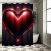 Romantic Red Heart Waterproof Shower Curtain for Bathroom, Unique Love Theme Adds Romance and Privacy Perfectly