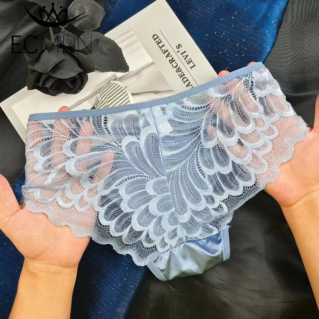 Women Lace Satin Panties Silk Bow Criss Cross Sexy Seamless Panty Ladies Cute Summer Underwear Briefs M-XL