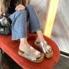 Двубортная модная женская верхняя одежда на толстой подошве, летние новые ленивые пляжные крутые шлепанцы на одной педали