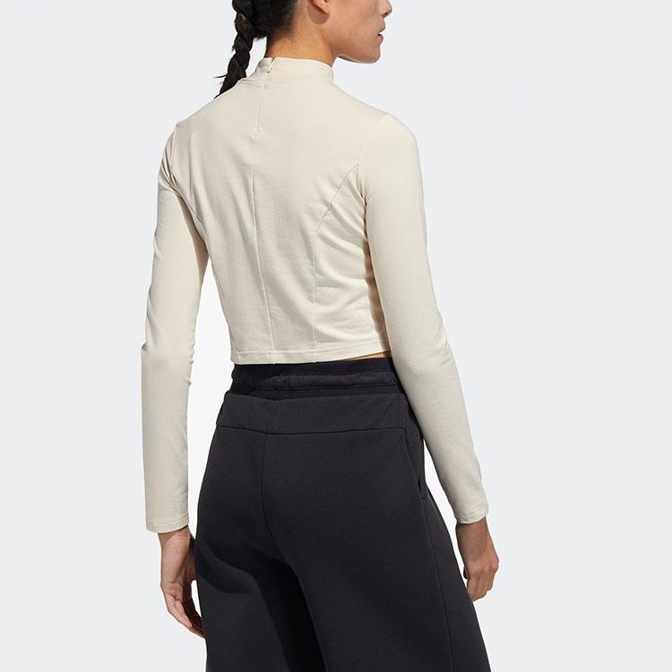 Women's Adidas T-Shirts Women's Ecru Half-Turtleneck Moderate
