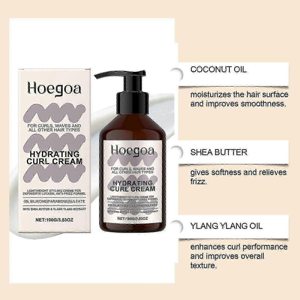 Curls Strong Hold Gel + Hydrating Curl Cream Set, Long-lasting Extra Strong Scrunch Gel for Defined Curls, Curl Cream for Smooth & Defined Curls