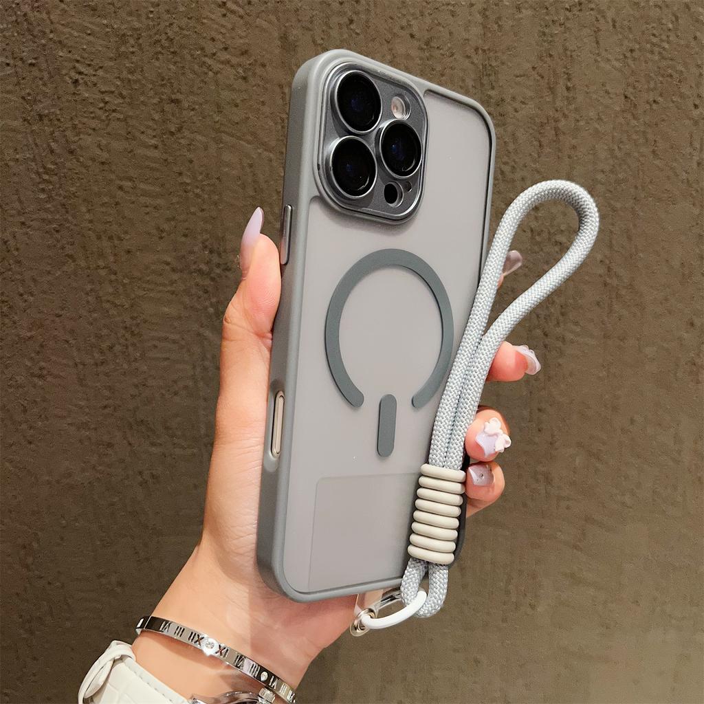 Прозрачный противоударный бампер Magsafe Матовый чехол Для For Iphone 17 16 14 13 Mini 15 12 11 Pro Max Plus Ремешок на запястье Магнитная крышка