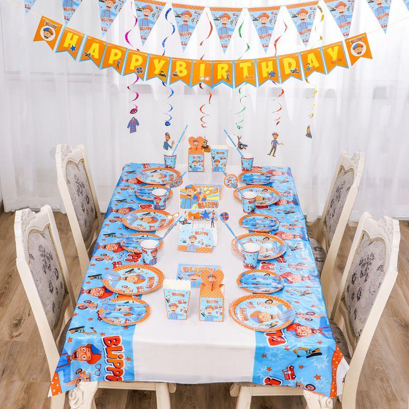 Blippi Birthday Party Supplies Paper Cups Plates Banner Straw Kids Balloon Decor