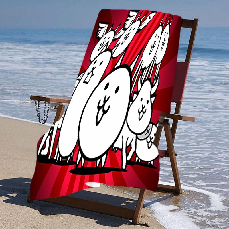 proof beach towel with a The Battle Cats pattern - soft,absorbent,quick-drying,machine washable - perfect for swimming,camping,bathing