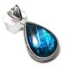 Labradorite Gemstone Handmade 925 Sterling Silver Jewelry Pendant 2.09" B0u02