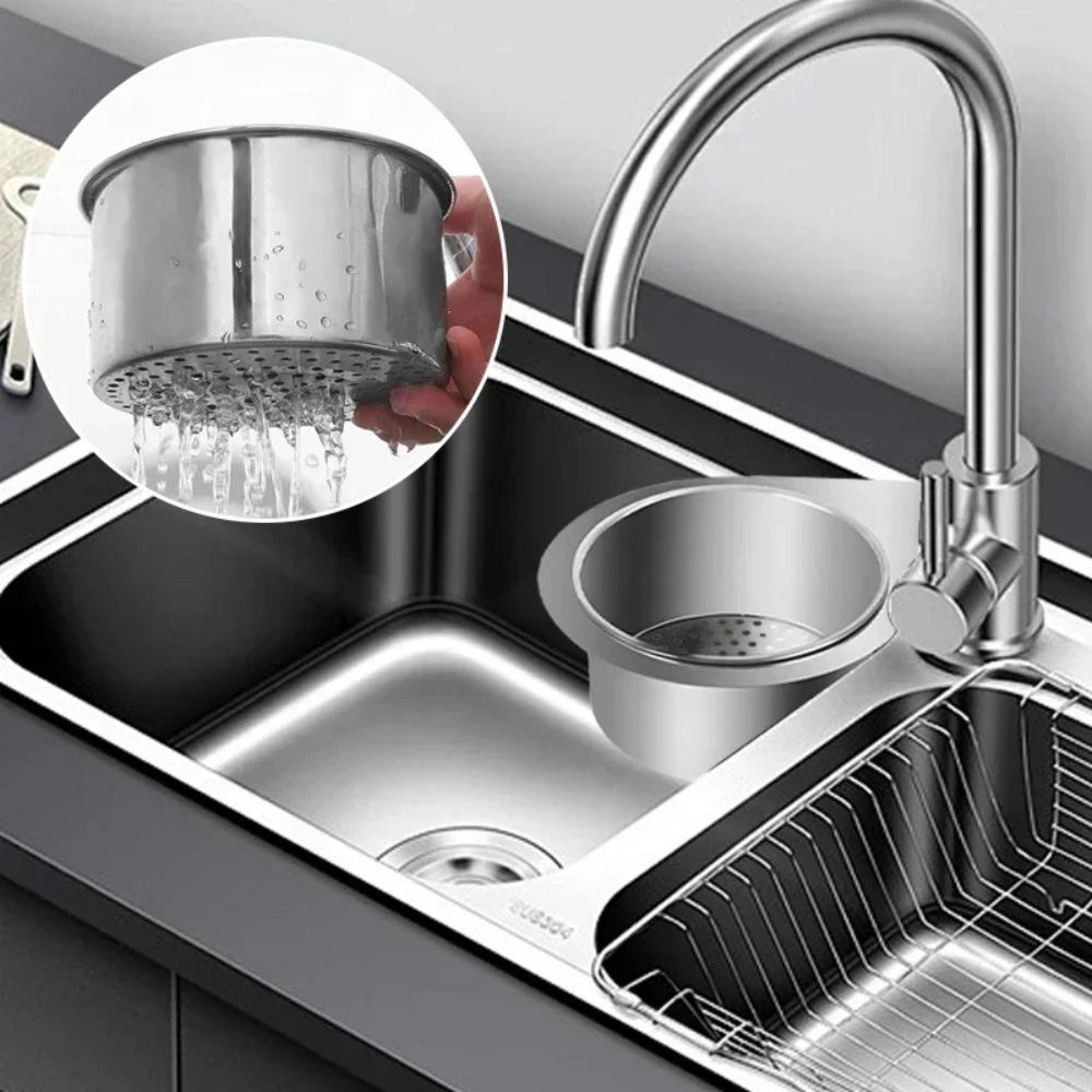 Stainless Steel Swan Sink Strainer Hanging Detachable Kitchen Sink Garbage Dry Wet Separation Filter Basket Kitchen Accessories