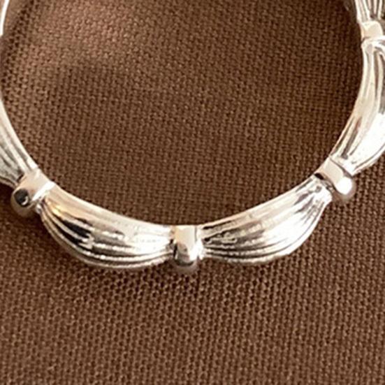 Женское кольцо-открытие, регулируемый размер, серебристый цвет, полированный сплав, текстурированное, ежедневное кольцо на палец для женщин