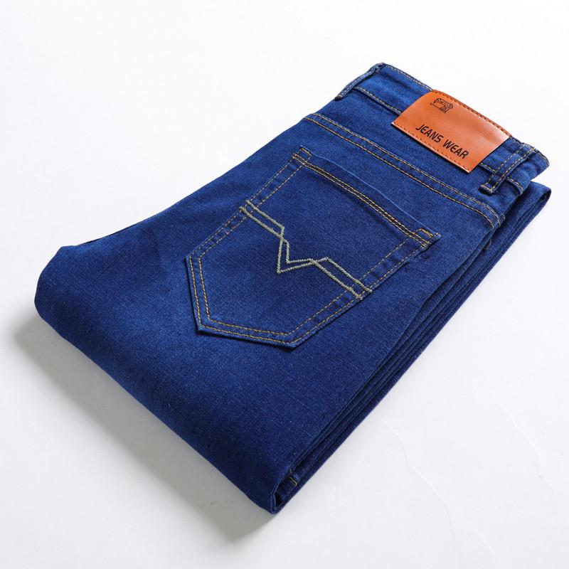 Эластичные джинсы мужские весенние новые узкие брюки мужские прямые брюки большого размера