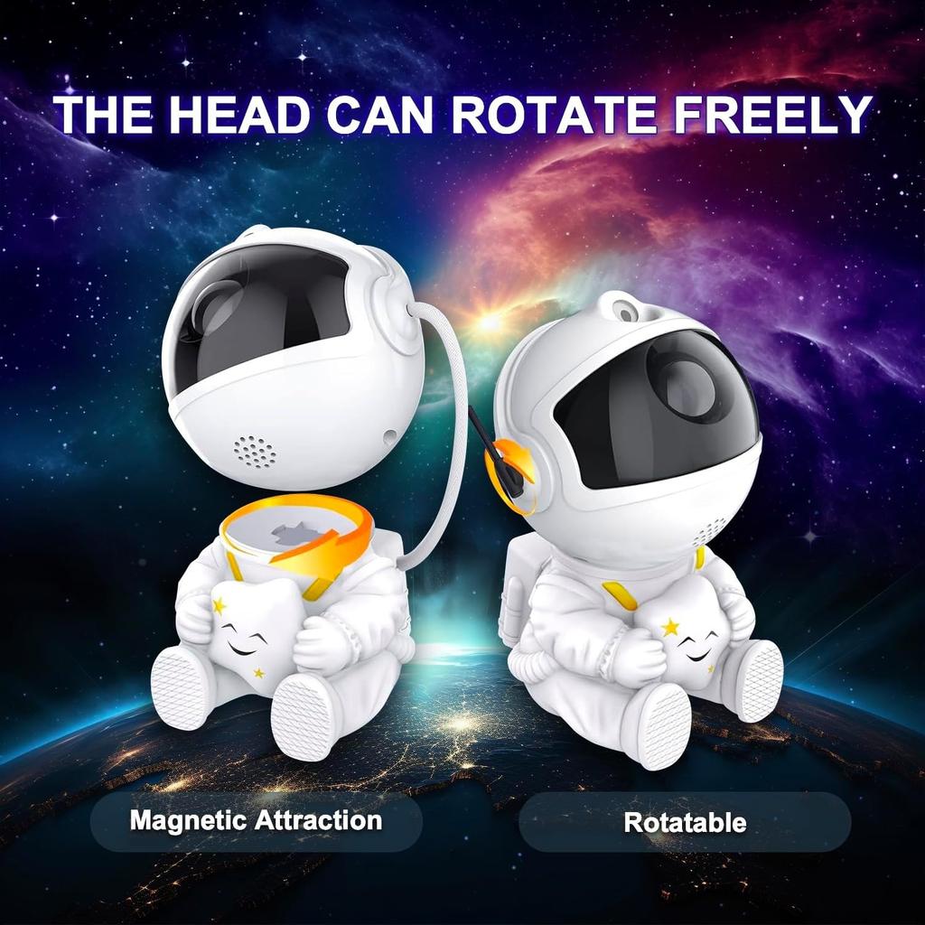 Астронавт Галактический Проектор Ночник для Детской Спальни Звездный Проектор с Пультом Дистанционного Управления, Эстетичный Проектор Астронавта Небулы
