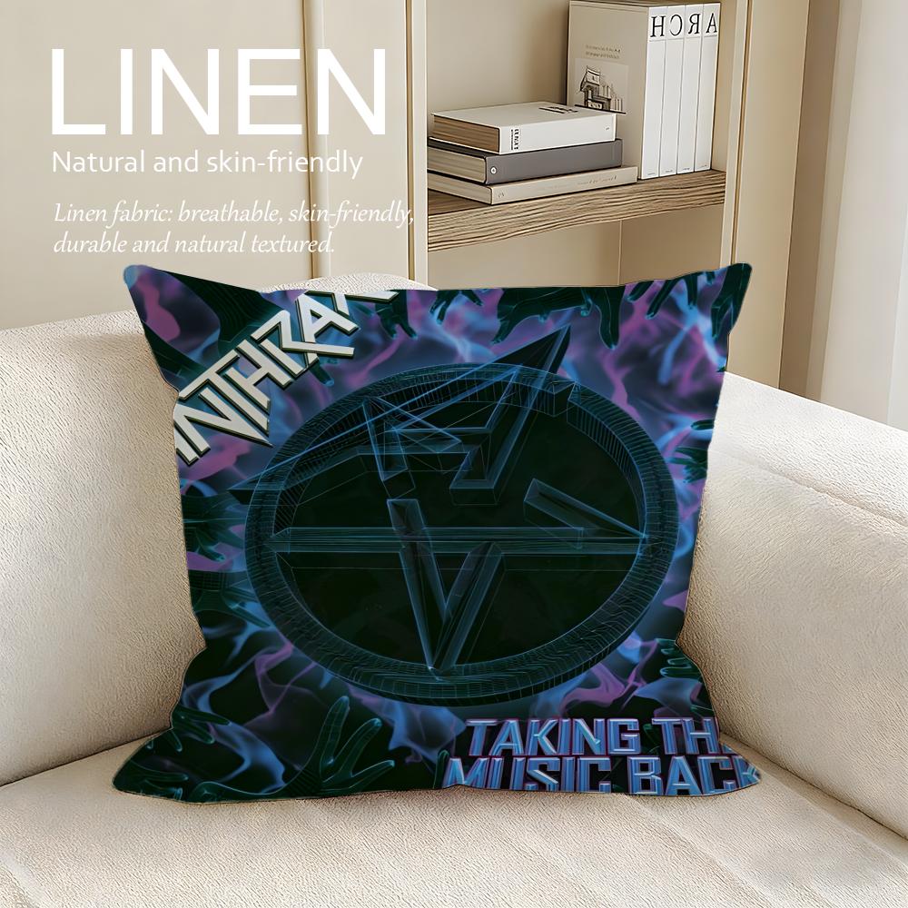 Music Anthrax Cushion Cover Pillowcase Set Pcs x x Breathable Washable Sofa Cushion Cover