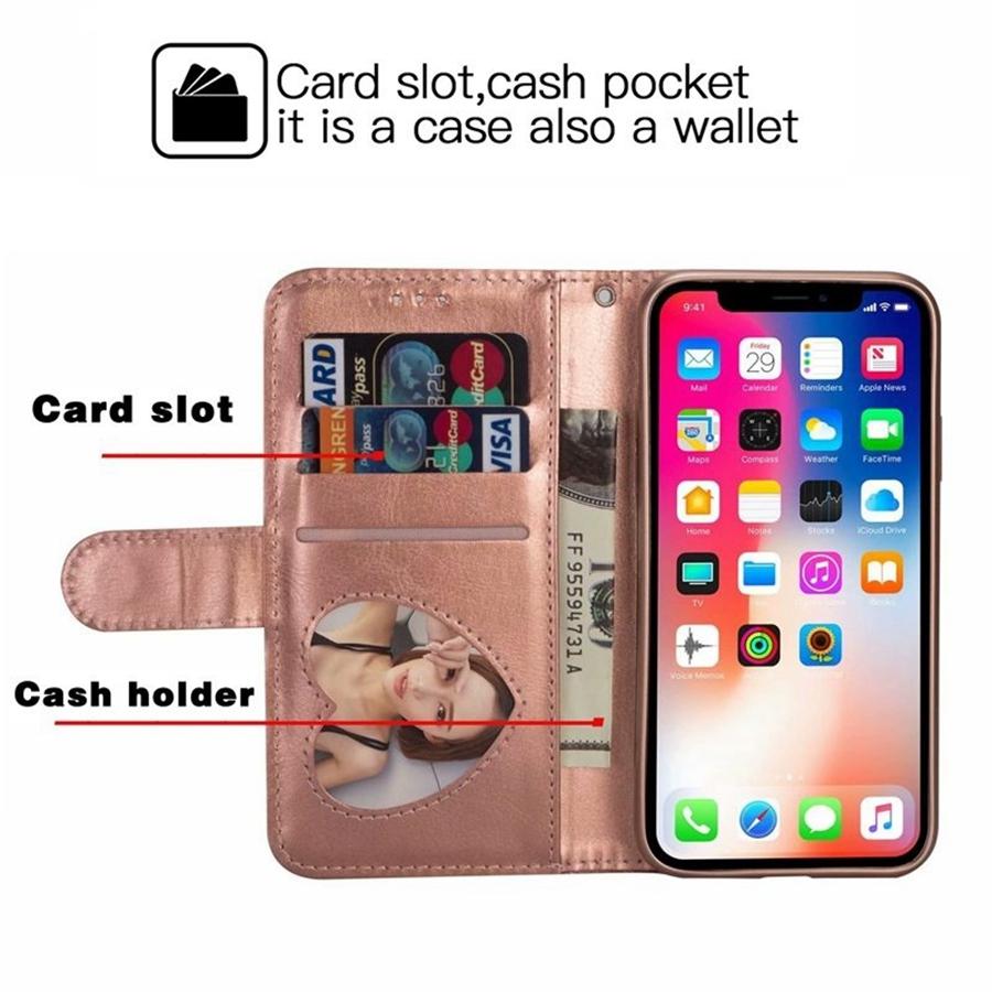 Бумажник Модные блестящие слоты для карт Флип Мягкий силиконовый слот для карт Кожаный чехол для iPhone Samsung Galaxy Xiaomi Redmi Huawei Google OnePlus Case