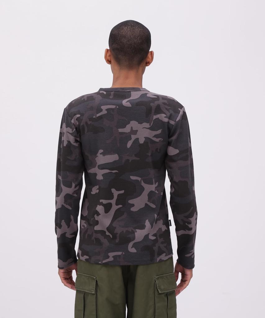 AVIREX DAILY RIB LONG SLEEVE NECK T-SHIRT(WEB Exclusive) CAMOUFLAGE black