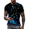 Яркие Граффити Графические Футболки Летняя Мода Короткий Рукав 3D Печать Чернильные Брызги Футболки