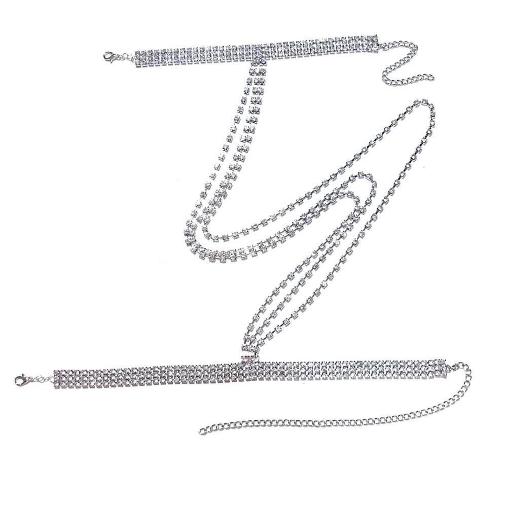 Adjustable Tassel Arm Chain Multilayer Rhinestone Bracelet Up Down Arm Bangle  Arm Accessories