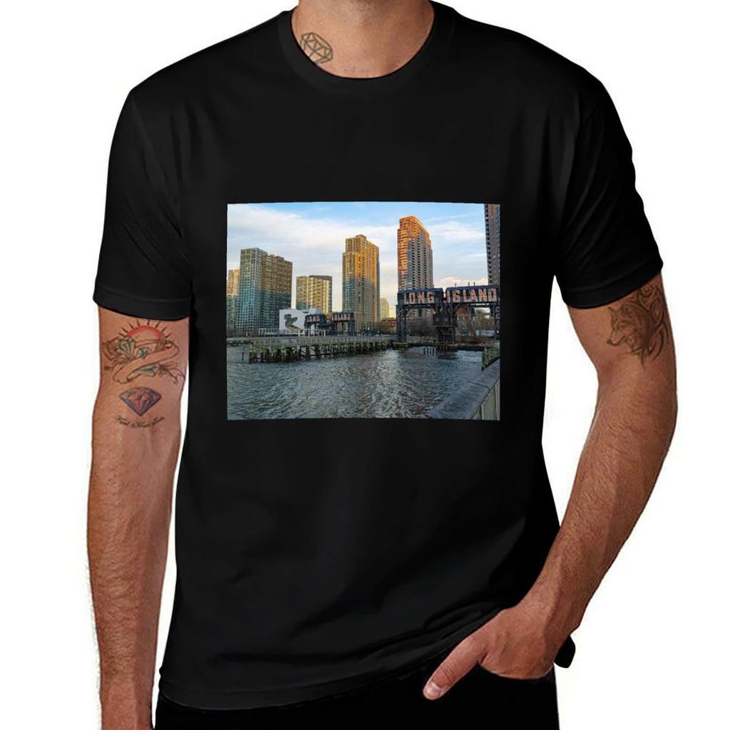 Long Island City Queens Tshirt All Match Basic Short Sleeve Top