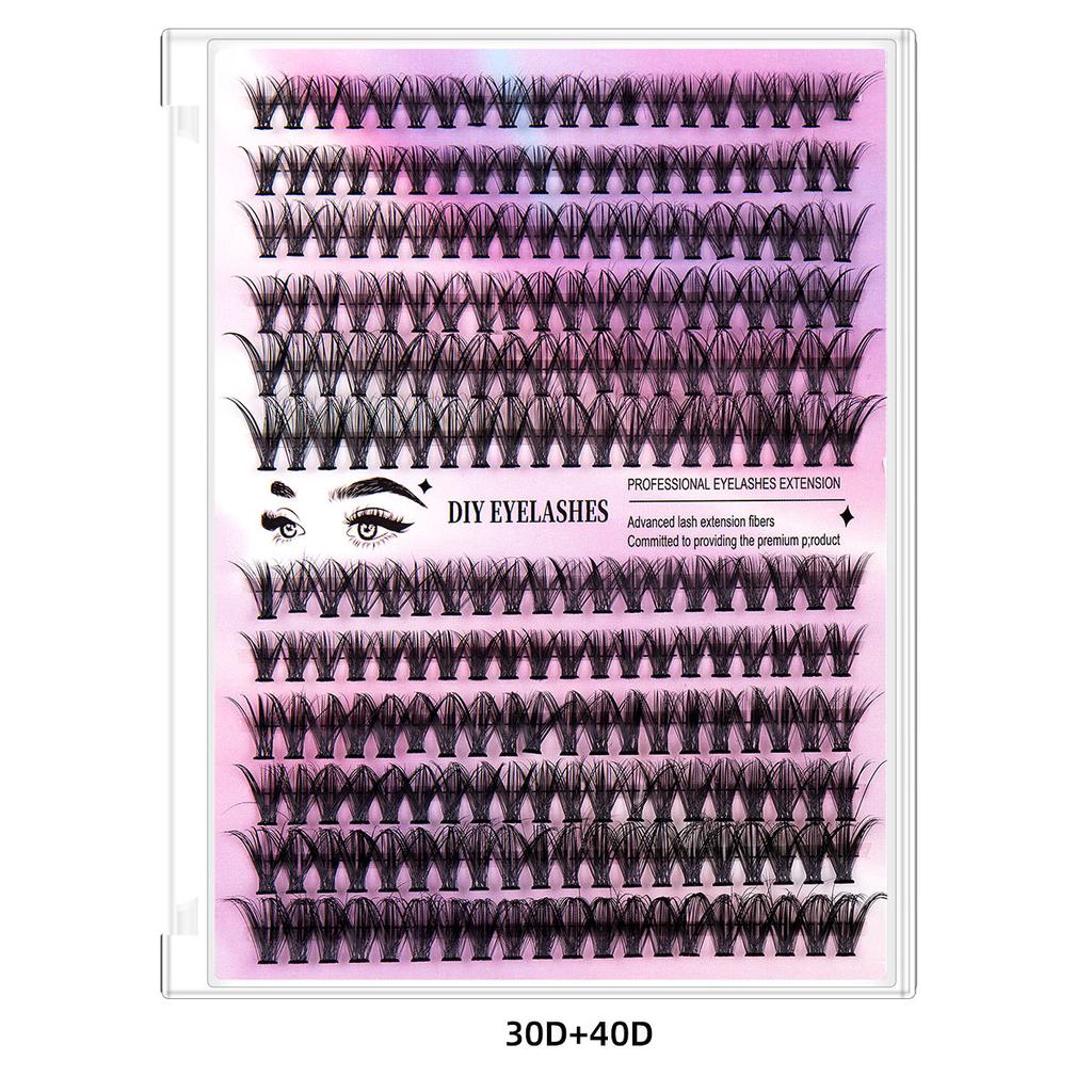 240 Tufts 3040D Single Tufts False Eyelashes 10-14Mmdiy Segmented Multi-Hair Natural Thick Eyelashes