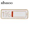 Rinhoo Enamel Pin 1% Electricity Battery Power Brooch Buckle Computer Keyboard Low Battery Bag Clothes Lapel Badge Jewelry Gifts