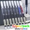12Pcs High Quality Needle Type Gel Pens Straight Liquid Yype Ballpoint Pen Water Stationery Office School Supplies Writing