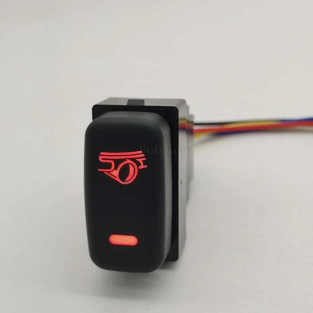 For Mitsubishi Outlander 2006-2012 Pajero Lancer 12V Red LED Car Power ON Off Exhaust Switch Push Button Auto Accessories