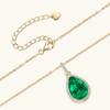 Подвеска Silvere Glam Water Drop Emerald, элитный дизайн для девушек, подвеска из чистого серебра 925 пробы с покрытием из золота K