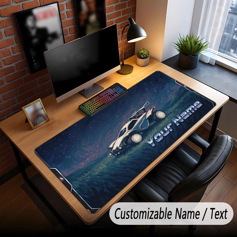 Custom Name Text Big Mouse Pad,Rocket League Soft Non Slip Extended Desk Mat For Home Office