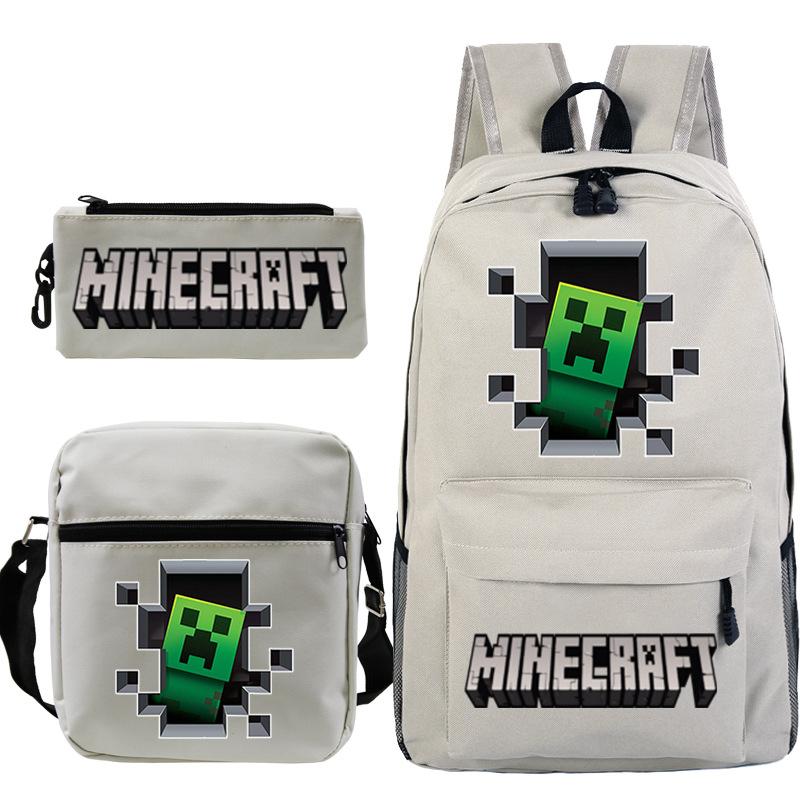 Школьная сумка для детей с принтом Minecraft, сумка через плечо, пенал для канцелярии, набор рюкзаков для студентов