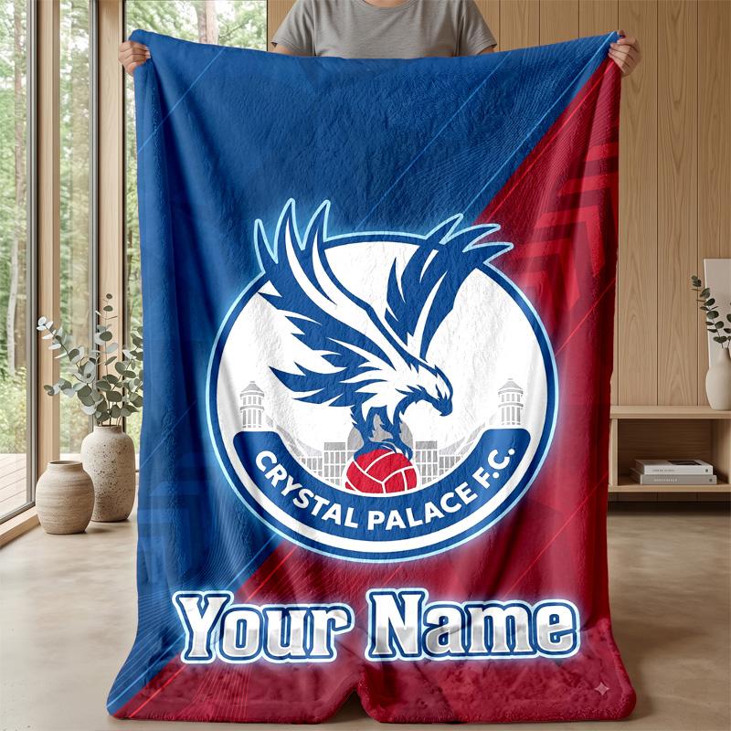Custom Text Flannel Throw Blanket, Lightweight Cozy Bed Sofa BlanketCrystal Palace